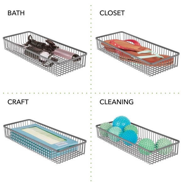 mDesign metal farmhouse storage bin containers set of 4. NWOT - Picture 4 of 6